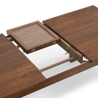 Sunvega Transitional Walnut Veneer Extendable Dining Table with Butterfly Leaf