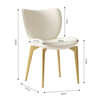 Sunvega Set of 2 PU Leather Dining Chairs with Carbon Steel Legs and Ergonomic Backrest