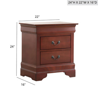 Sunvega Elegant Traditional Cherry Nightstand with Durable Materials and Expert Craftsmanship