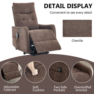 Sunvega Single Motor Power Lift Recliner Chair with Massage and Heat for Elderly