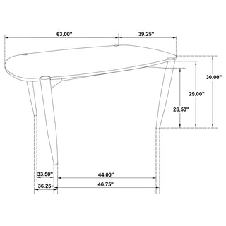 Sunvega Walnut Solid Wood Dining Table with Mid-Century Modern Style and Rounded Edges
