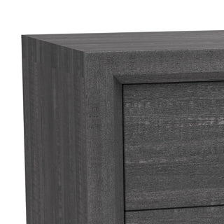 Sunvega Modern Gray Wood Nightstand with Two Drawers and Chrome Handles