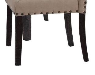Sunvega Linen Upholstered Parson Armless Side Chair with Nailhead Trim
