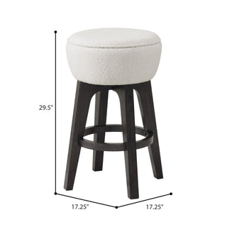Sunvega Soft White Polyester Backless Bar Stools Set Of 2 For Easy Care