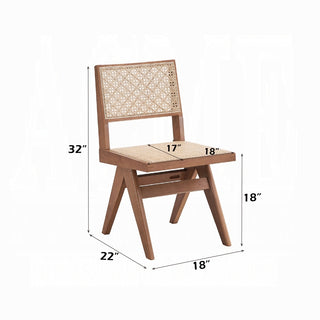 Sunvega Mid-Century Modern Rattan Bench with Natural Finish for Kitchen Dining