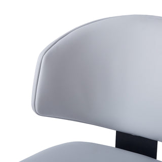 Sunvega Modern PU Leather Upholstered Dining Chairs with Crescent Backrest Set of 2