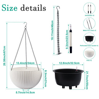 Sunvega 2 Pack Tall 21.7 Inch Crack-Resistant UV-Resistant Matte Planter Box for Indoor Outdoor