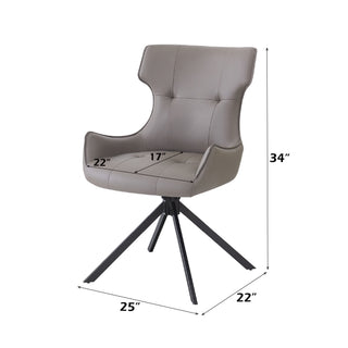 Sunvega Brown Chenille Swivel Side Chair with Padded Seat and Back Cushion