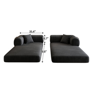 Sunvega Modular Sectional Sofa Bed with Pillow Back Support Armrest in Corduroy Fabric