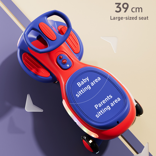 Sunvega Electric Wiggle Car with Pedal Rechargeable Battery Flashing Wheels for Kids