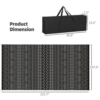 Sunvega Reversible Outdoor Rug with Protective Coating and Strap Stakes for Patio