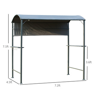 Sunvega Double Roof Grill Gazebo with Weather Resistant Canopy and Storage Shelves