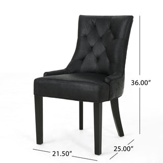 Sunvega Contemporary Upholstered Dining Chairs with Tufted Diamond Stitch and Wood Legs