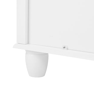 Sunvega Modern 4 Drawer Dresser with Wide Tabletop and Metal Handles for Living Room