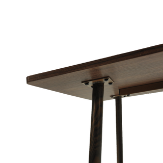 Sunvega Modern Minimalist MDF Wood Desktop with Black Metal Legs Small Dining Table