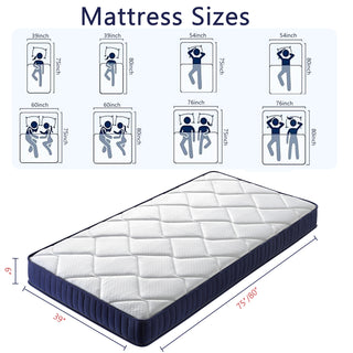 Sunvega 6 Inch Twin Hybrid Innerspring Mattress with Memory Foam for Pressure Relief