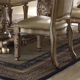 Sunvega Brown and Cherry Side Chair with Nailhead Trim and Floral Motif