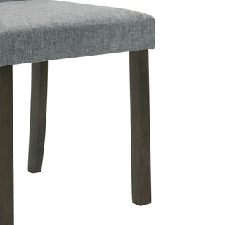 Sunvega Set of 4 Modern Gray Brown Wood Dining Chairs with Gray Fabric Upholstery