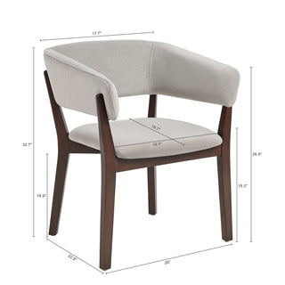 Sunvega Modern Dining Armchair with Sculptural Frame and Ergonomic Backrest