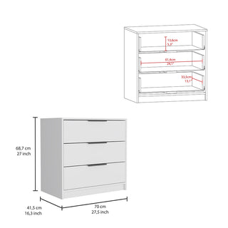 Sunvega Kaia 3 Drawer Dresser with Open Display Top and Large Storage