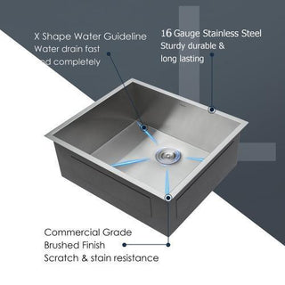 Sunvega 32x19 Inch Undermount Kitchen Sink with Superior Drainage and Soundproofing