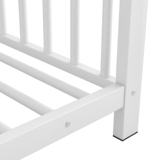 Sunvega Adorable Pink Twin Size Metal House Platform Bed Frame for Kids