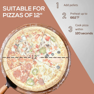 Sunvega Outdoor Pizza Oven with 12-Inch Rotating Stone for Better Flavor