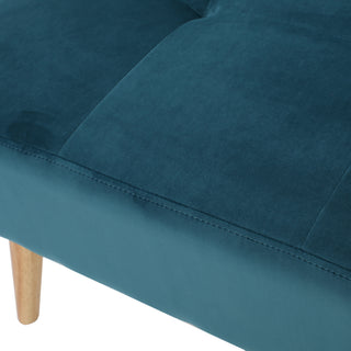 Sunvega Mid Century Modern Tufted Ottoman with Solid Birch Legs for Seating