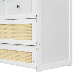 Sunvega Full Size White Murphy Bed with Large Drawers for Smart Space Utilization
