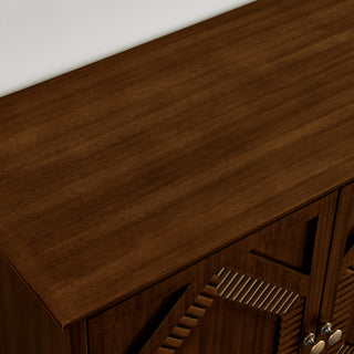 Sunvega Mid Century Modern Sideboard Buffet Cabinet with Spacious Storage and Geometric Accent