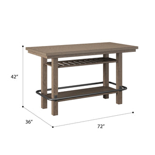 Sunvega Pecan Brown Casual Style Bar Height Storage Table for Dining Room