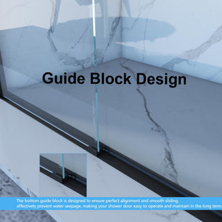 Sunvega 56-60"x58" Adjustable Aluminum Frame Double Sliding Bathtub Screen