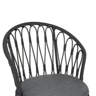 Sunvega Transitional Polyethylene Rattan Dining Chairs with Water-Resistant Cushions