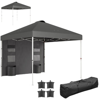 Sunvega 10x10 ft American Flag Print Party Tent with Adjustable Height and Sidewall