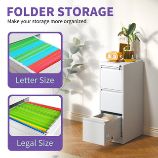 Sunvega 4 Drawer Metal Vertical File Cabinet with Lock for A4 Legal Letter Size