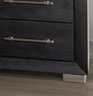 Sunvega Black Contemporary Chest with Chrome Legs and English Dovetail Drawer