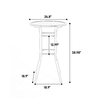 Sunvega 3-Piece Bar Set with 360-Degree Swivel Chairs and Round Table