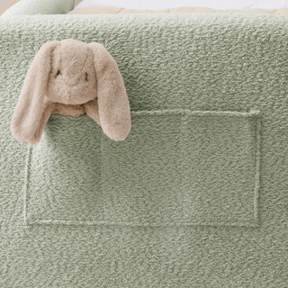 Sunvega Twin Size Upholstered Platform Bed with Cute Rabbit Ear Shaped Headboard