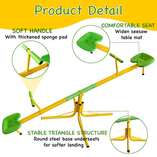 Sunvega 360 Degree Rotation Playground Seesaw with Padded Seats for Outdoor Fun