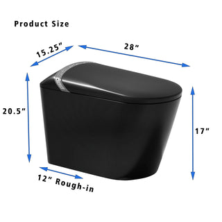 Sunvega Smart Toilet with Bidet Auto Open Close Seat Foot Sensor LED Night Light