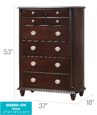 Sunvega Cappuccino Night Stand with Carved Trim and Nickle Hardware