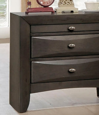 Sunvega Cherry Solid Wood Contemporary Nightstand with 2-Drawers and Nickel Knob Pulls