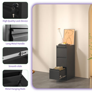 Sunvega 4 Drawer Metal Vertical File Cabinet with Lock for A4 Legal Letter Size