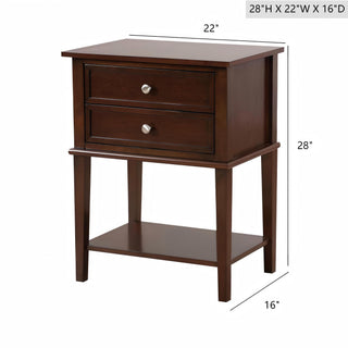 Sunvega Elegant Contemporary Nightstand with Open Shelf for Compact Storage