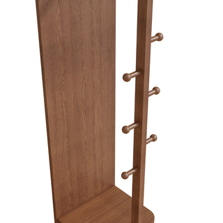 Sunvega 360° Rotating Full Length Mirror with Hook Storage Coat Rack Solid Wood Floor Mirror