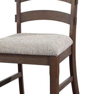 Sunvega Rustic Brown and Grey Solid Wood Ladder Back Side Chairs Set of 2