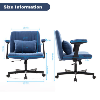 Sunvega Orange Criss Cross Armrest Office Chair with Wheels for Home Office