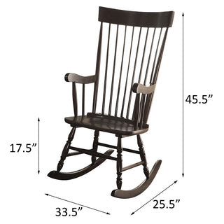 Sunvega Traditional Black Spindle Back Rocking Chair with Classic Design