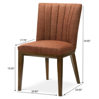 Sunvega Elmwood Beige Fabric Dining Chair Set Of 2 For Living Room Bedroom