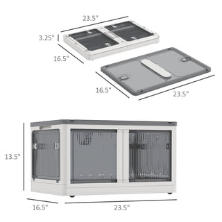 Sunvega Collapsible Storage Bins with Wheels and Lids for Effortless Stacking